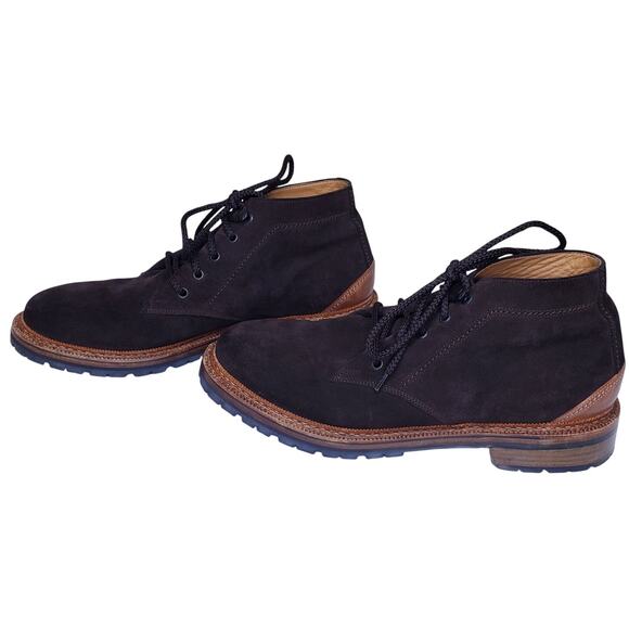 RALPH LAUREN FARLEY Brown Sport Suede Leather Boots Men's 11.5D Made in Italy - Picture 1 of 16